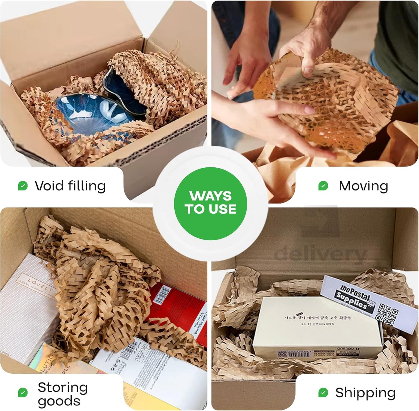 IDL Packaging HexaFil Honeycomb Packing Kraft Paper 15" x 1700' in Self-Dispensed Box - Patented Cushioning Box Filler for Void Filling, Moving, Shipping - Alternative to Bubble Plastic