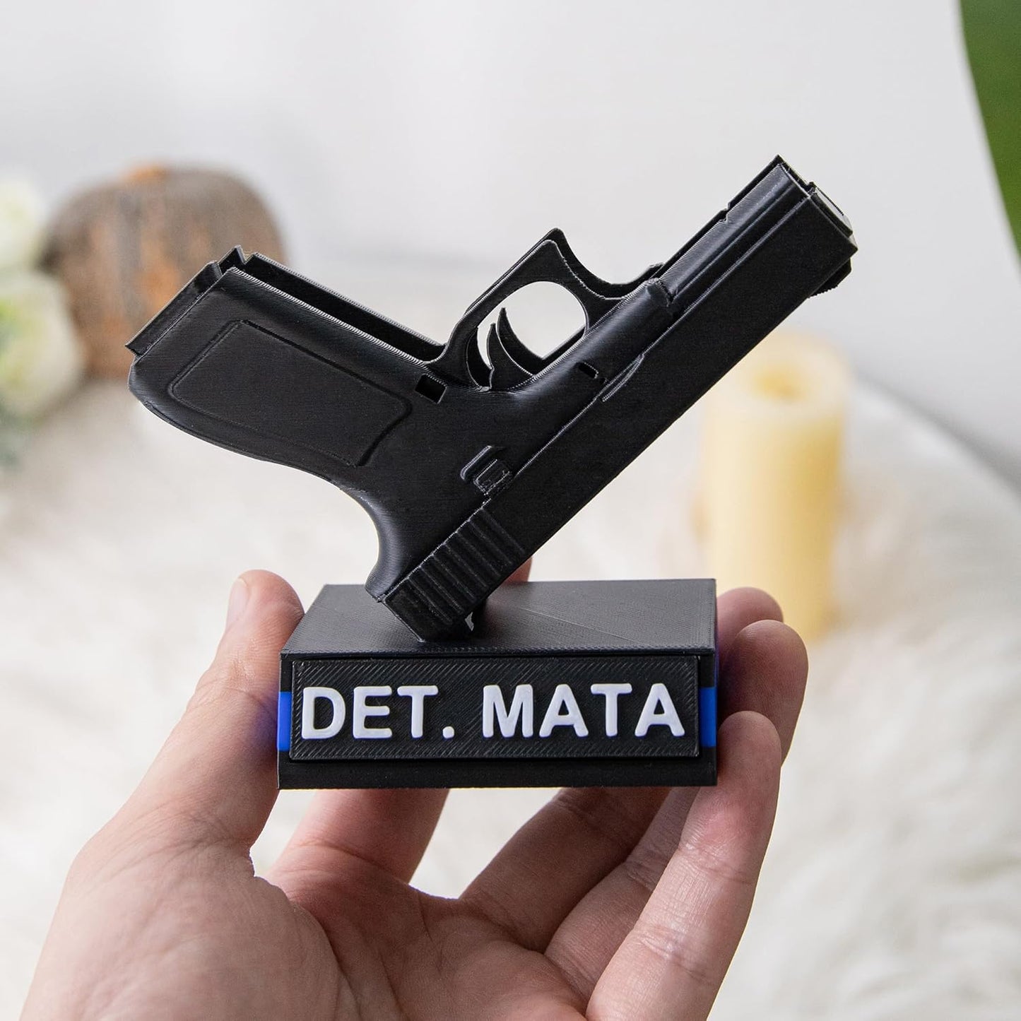 Personalized 3D Printed Business Card Holder, Custom Name Police Office Desk Decor Gift for Friends