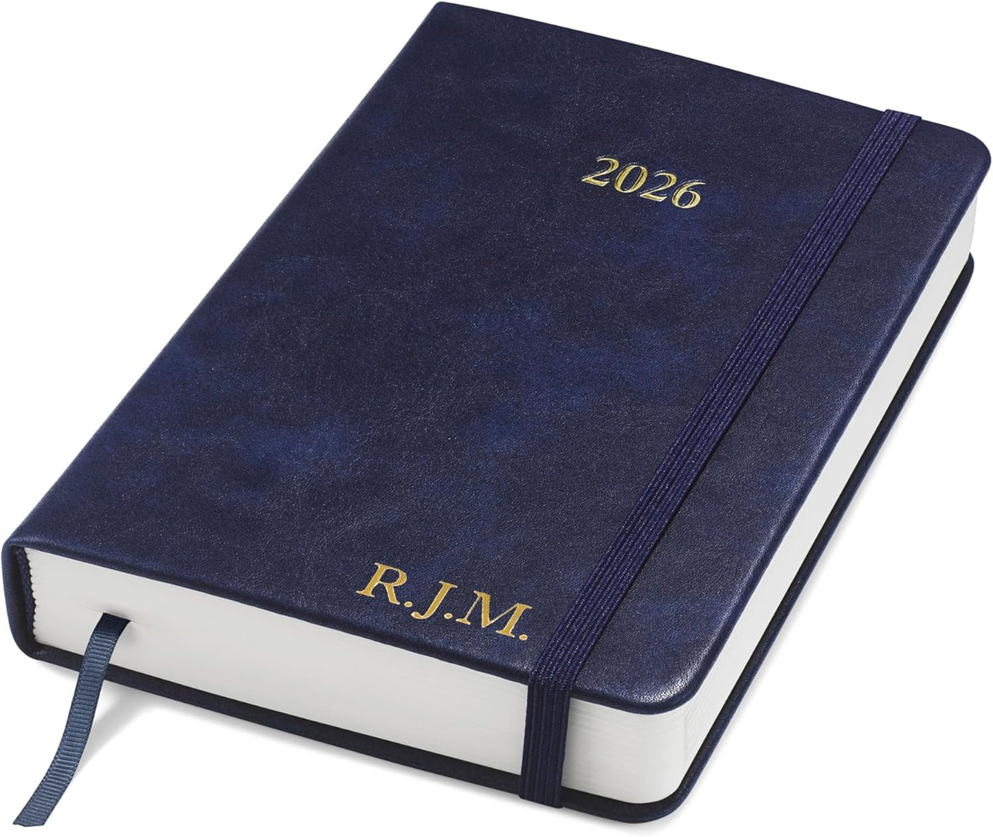 Wykeham's Executive 2026 Daily Journal Planner – US Public Holidays & Format – Customization Available (Personalized Royal Blue, 6”×4.5”)