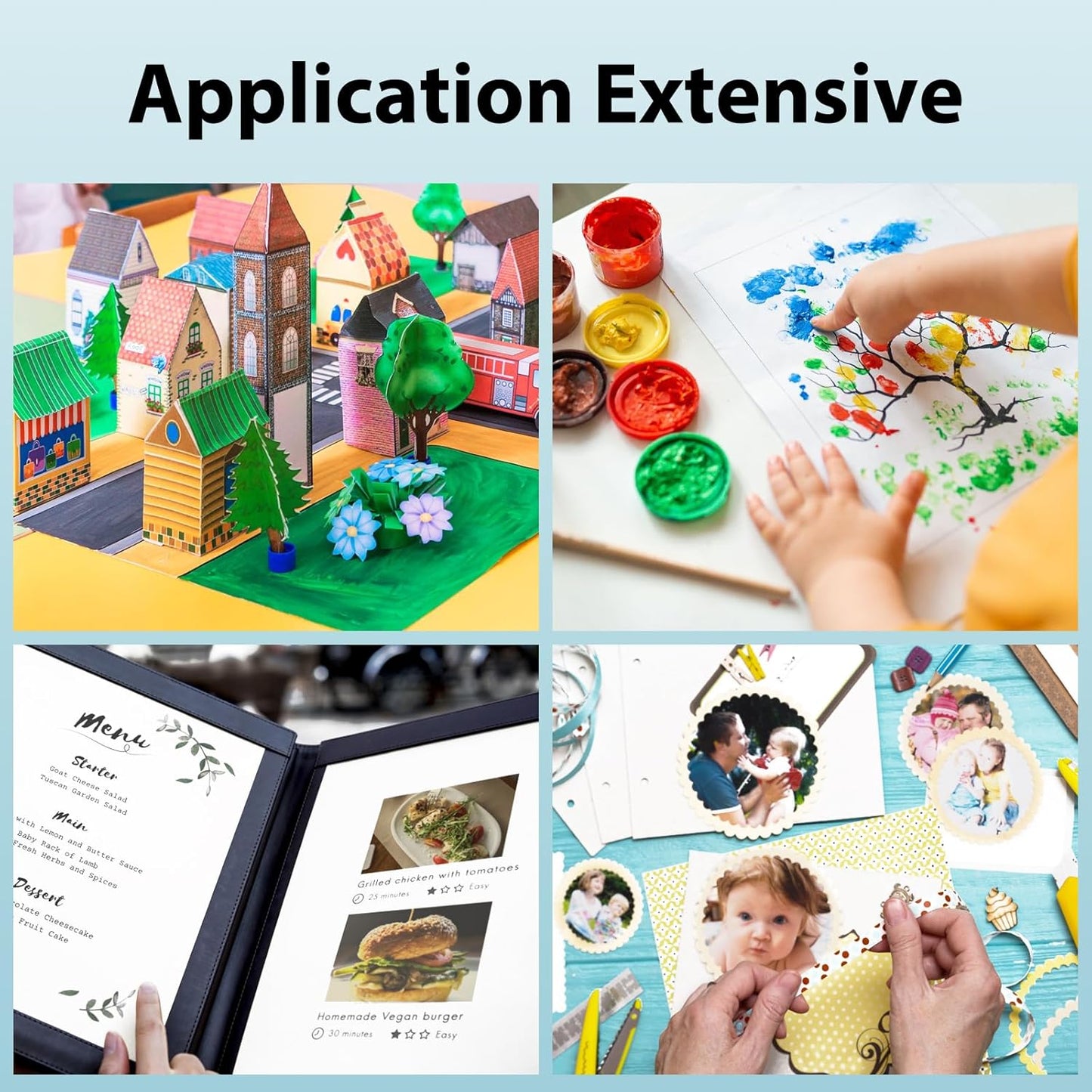 OcePor 200 Sheets White Cardstock 8.5 x 11, 92lb/250gsm Card Stock Paper, Thick Printer Cardboard Paper, Heavy Cardstock for Invitation, Resume, Certificate, Business Cards, Office