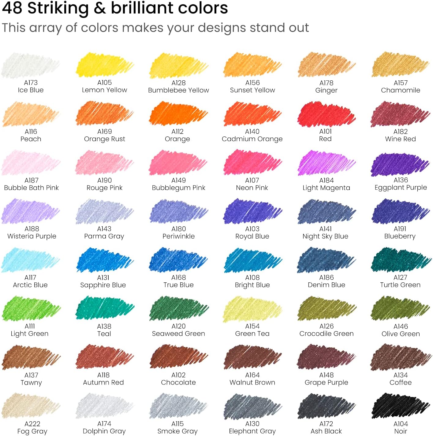 ARTEZA Inkonic Fineliners Pens, Set of 48, 0.4 mm Fine Tip Markers, Water-Based Art Pens for Drawing, Sketching, Journaling, Calligraphy