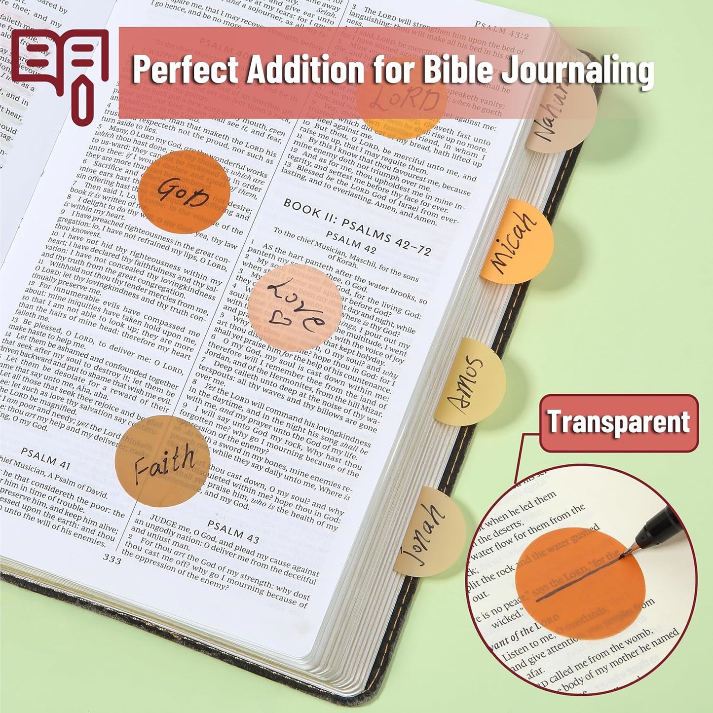 Mr. Pen- Transparent Sticky Note Set, 560Sheets, Colorful, Round Transparent Sticky Notes Set