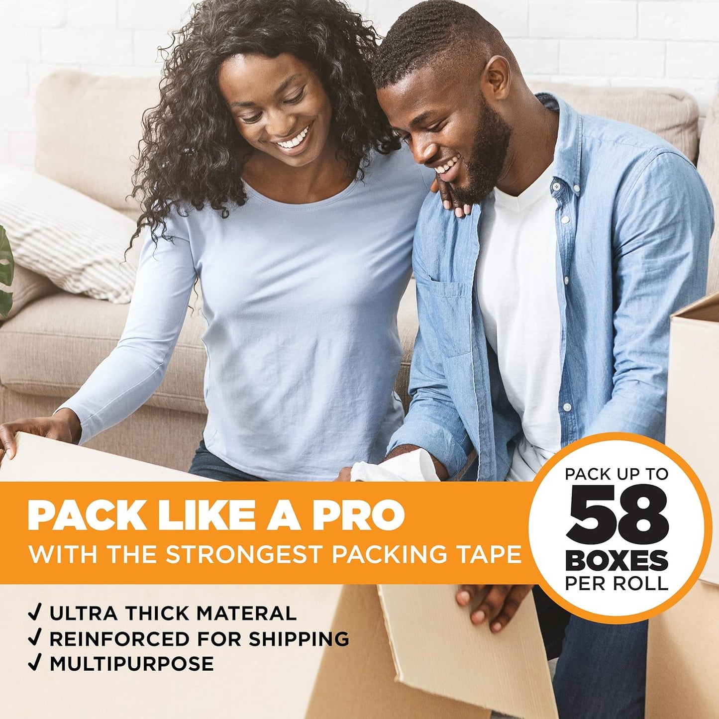 Tape King Clear Packing Tape - XL 110 Yards Per Roll (36 Rolls) - 1.88 Inch Wide Stronger & Thicker 2.7mil, Heavy Duty Adhesive Industrial Depot Tape for Moving Packaging Shipping and Commercial