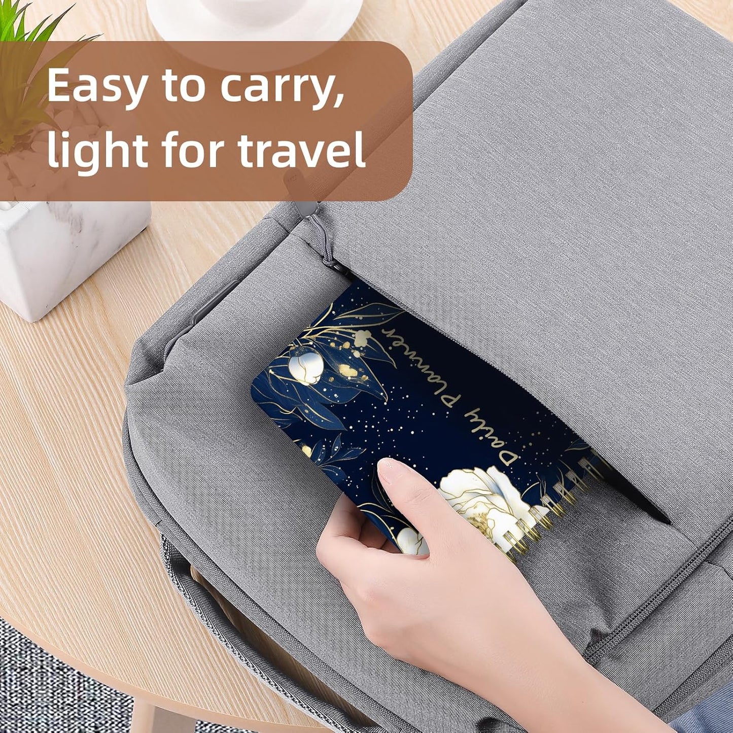 Undated Daily Planner - Spiral Notebook 80 Days One Day Per Page, Hourly Schedule, To-Do List, Notes, Everyday Planning Task, A5 Hardcover Journal Organizer Book Women Cute Aesthetic, Flower