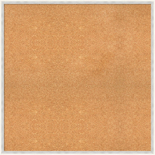 Amanti Art Natural Cork Board for Wall, 31x31 Vision Board with White Frame, Large Corkboard Office Decor for Home Organization, Modern Corkboard Pinboard to Display Items for Home Organization in