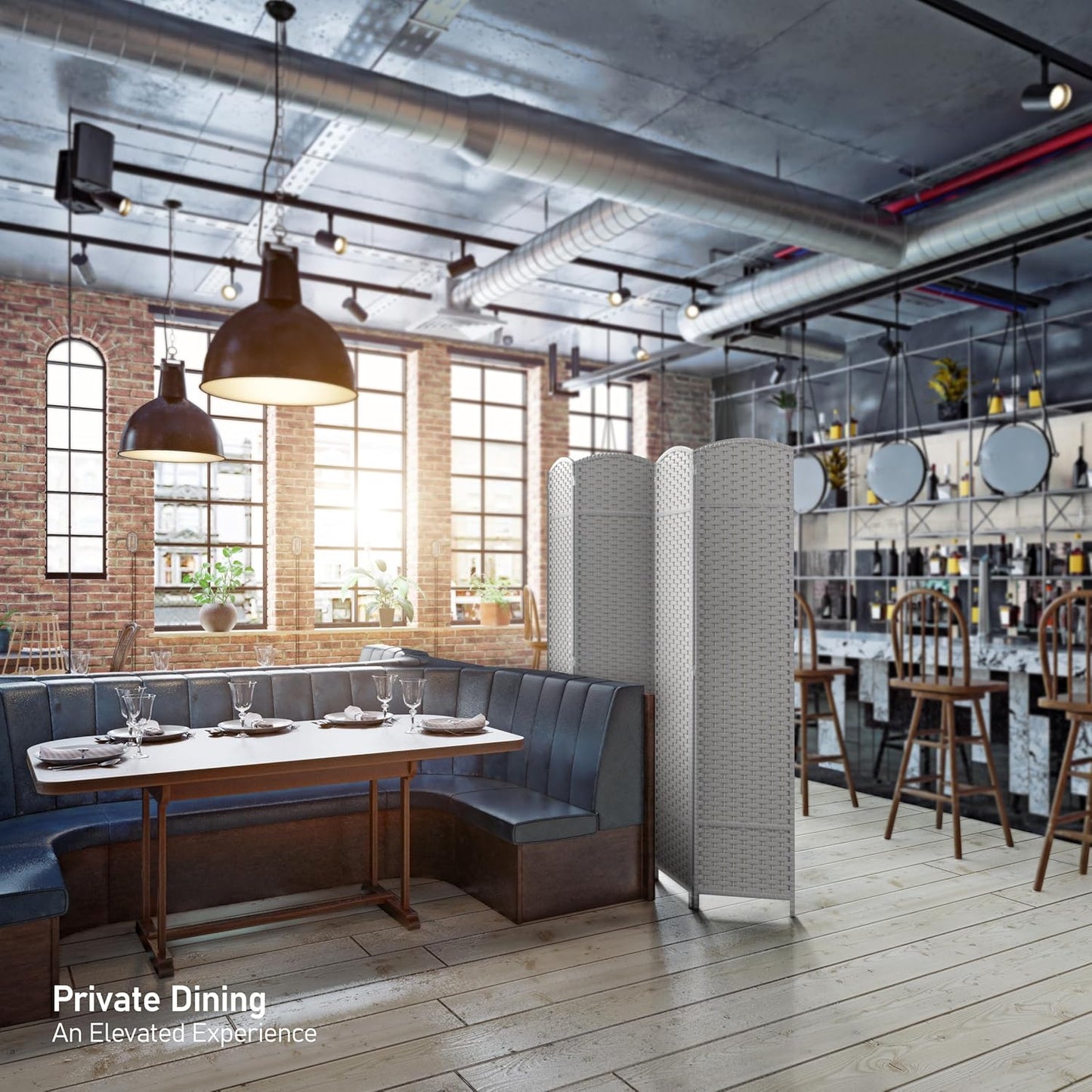 Sorbus 4 Panel Room Divider 6 ft. Tall - Privacy Screen, Extra Wide Double Hinged Panels, Mesh Hand-Woven Design, Partition Room Dividers and Folding Privacy Screens, Wall Divider for Room Separation