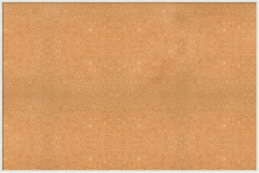 Amanti Art Natural Cork Board for Wall, 33x49 Vision Board with White Frame, Oversize Corkboard Office Decor for Home Organization, Modern Corkboard Pinboard to Display Items for Home Organization in