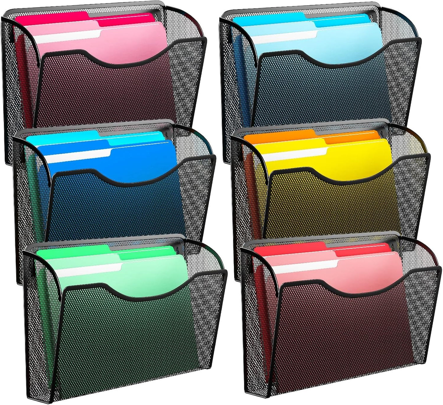 Wall File Organizer,Hanging Wall Mounted File Folder Binder Holder Mail Organizer for Office,Home and School Supplies