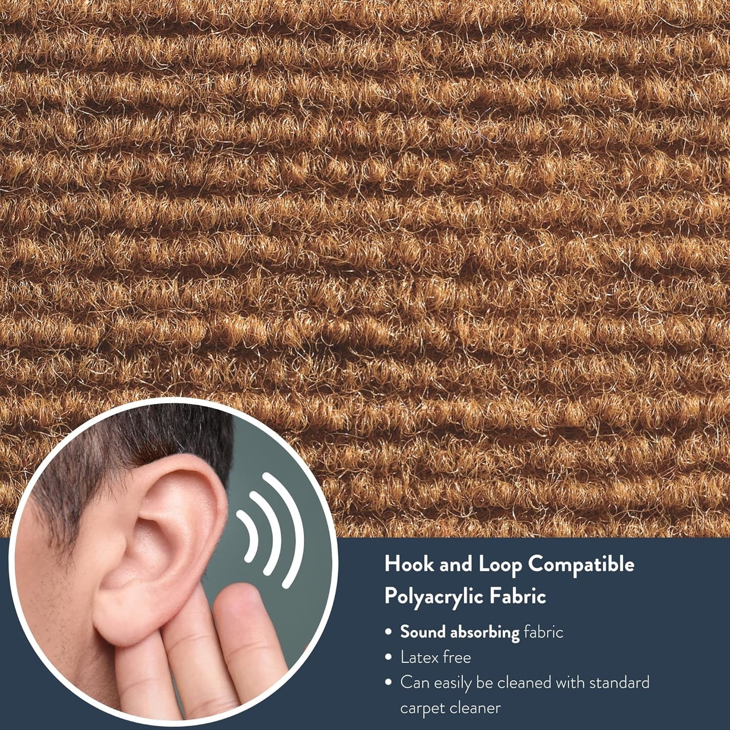 Children’s Factory 30" x 6' Quiet Divider With Sound Dampening Panels, Freestanding Room Divider Wall, Natural Tan