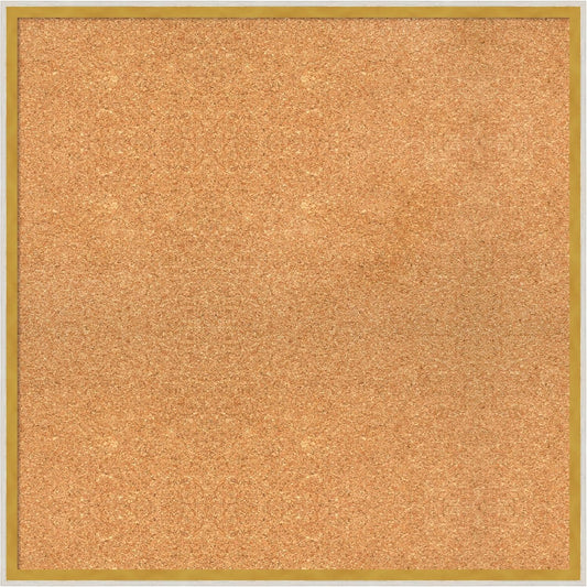Amanti Art Natural Cork Board for Wall, 27x27 Vision Board with White Frame, Large Corkboard Office Decor for Home Organization, Modern Corkboard Pinboard to Display Items for Home Organization in