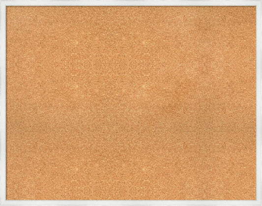 Amanti Art Natural Cork Board for Wall, 29x37 Vision Board with White Frame, Large Corkboard Office Decor for Home Organization, Country Rustic Corkboard Pinboard to Display Items for Home