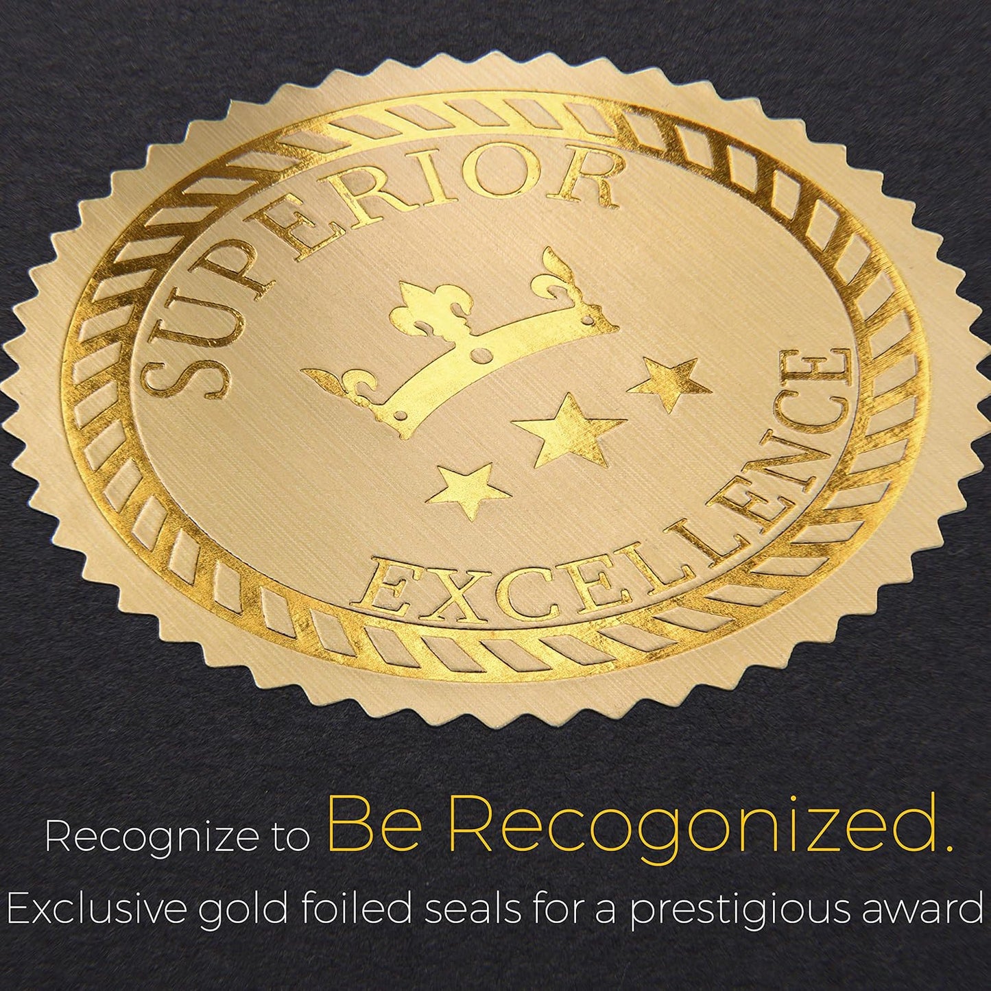 100 Professional Award Certificate Paper 8.5 x 11 with Seals, Gold Foil Border, Blank. Laser, Inkjet Printable