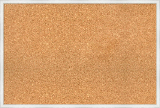 Amanti Art Natural Cork Board for Wall, 25x37 Vision Board with White Frame, Large Corkboard Office Decor for Home Organization, Country Rustic Corkboard Pinboard to Display Items for Home