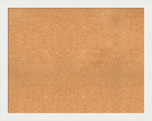 Amanti Art Natural Cork Board for Wall, 31x39 Vision Board with White Frame, Large Corkboard Office Decor for Home Organization, Casual Corkboard Pinboard to Display Items for Home Organization in