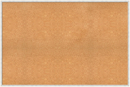 Amanti Art Natural Cork Board for Wall, 33x49 Vision Board with White Frame, Oversize Corkboard Office Decor for Home Organization, Modern Corkboard Pinboard to Display Items for Home Organization in