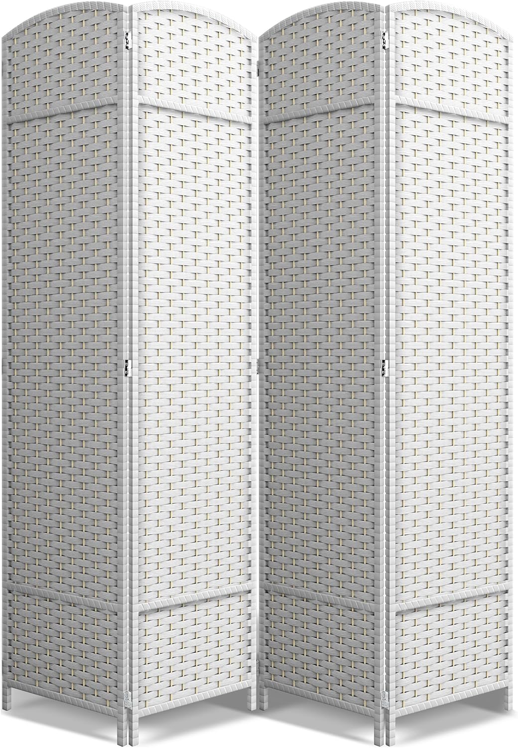 Sorbus 4 Panel Room Divider 6 ft. Tall - Privacy Screen, Extra Wide Double Hinged Panels, Mesh Hand-Woven Design, Partition Room Dividers and Folding Privacy Screens, Wall Divider for Room Separation