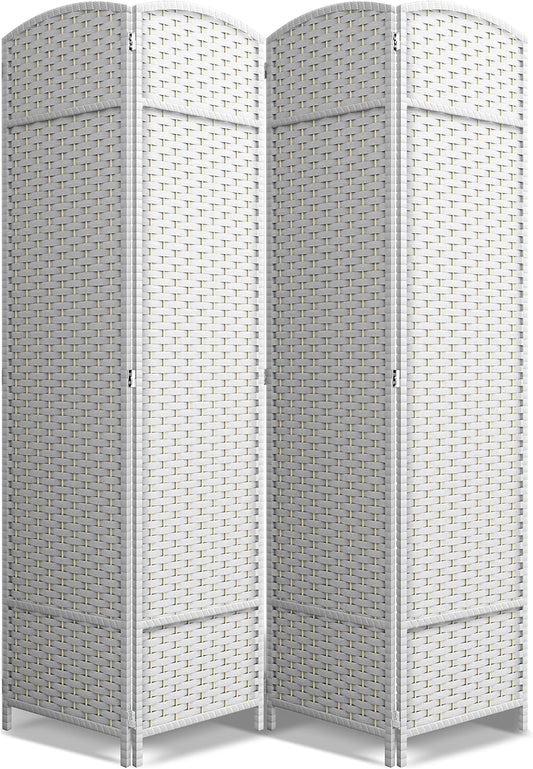 Sorbus 4 Panel Room Divider 6 ft. Tall - Privacy Screen, Extra Wide Double Hinged Panels, Mesh Hand-Woven Design, Partition Room Dividers and Folding Privacy Screens, Wall Divider for Room Separation