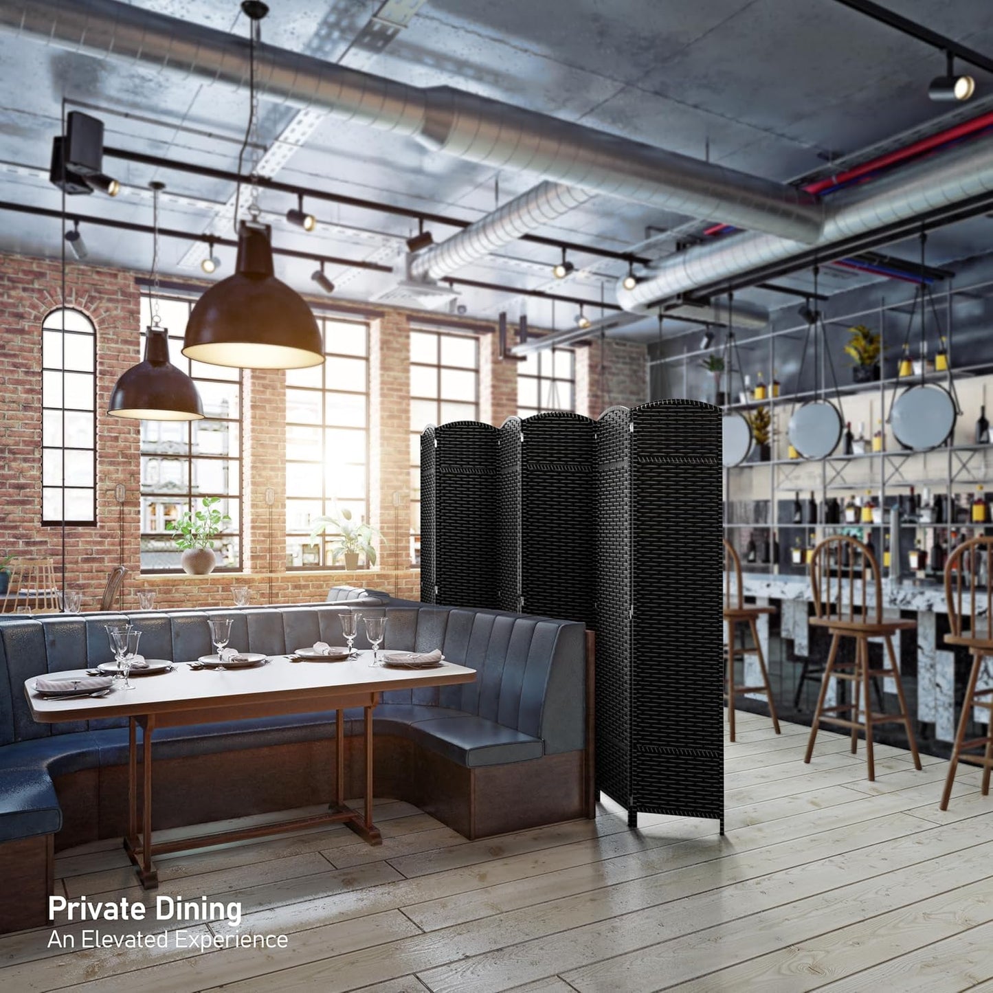 Sorbus 6 Panel Room Divider 6 ft. Tall - Privacy Screen, Extra Wide Double Hinged Panels, Mesh Hand-Woven Design, Partition Room Dividers and Folding Privacy Screens, Wall Divider for Room Separation