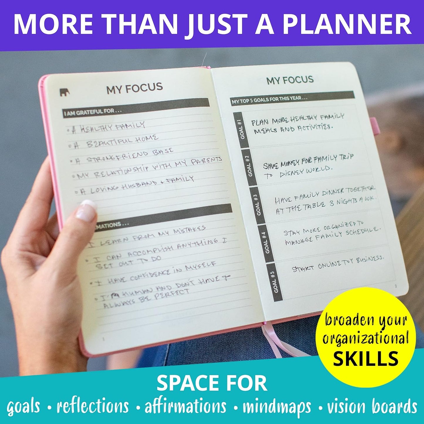 Undated Leather Planner 2025-2026 – Daily, Weekly & Monthly Organizer | Stylish 8.25" x 5.75" Agenda Book with Pen Holder | No-Bleed Thick Paper | To-Do Lists & Goal Planner for Work, School & Life