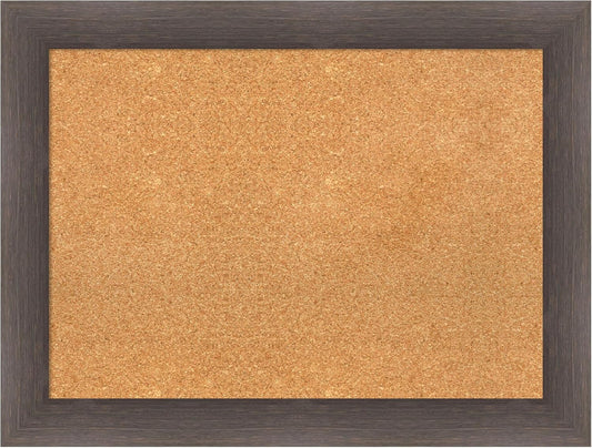 Amanti Art Natural Cork Board for Wall, 25x33 Vision Board with Brown Wood Frame, Medium Corkboard Office Decor for Home Organization, Rustic Farmhouse Corkboard Pinboard to display items for home