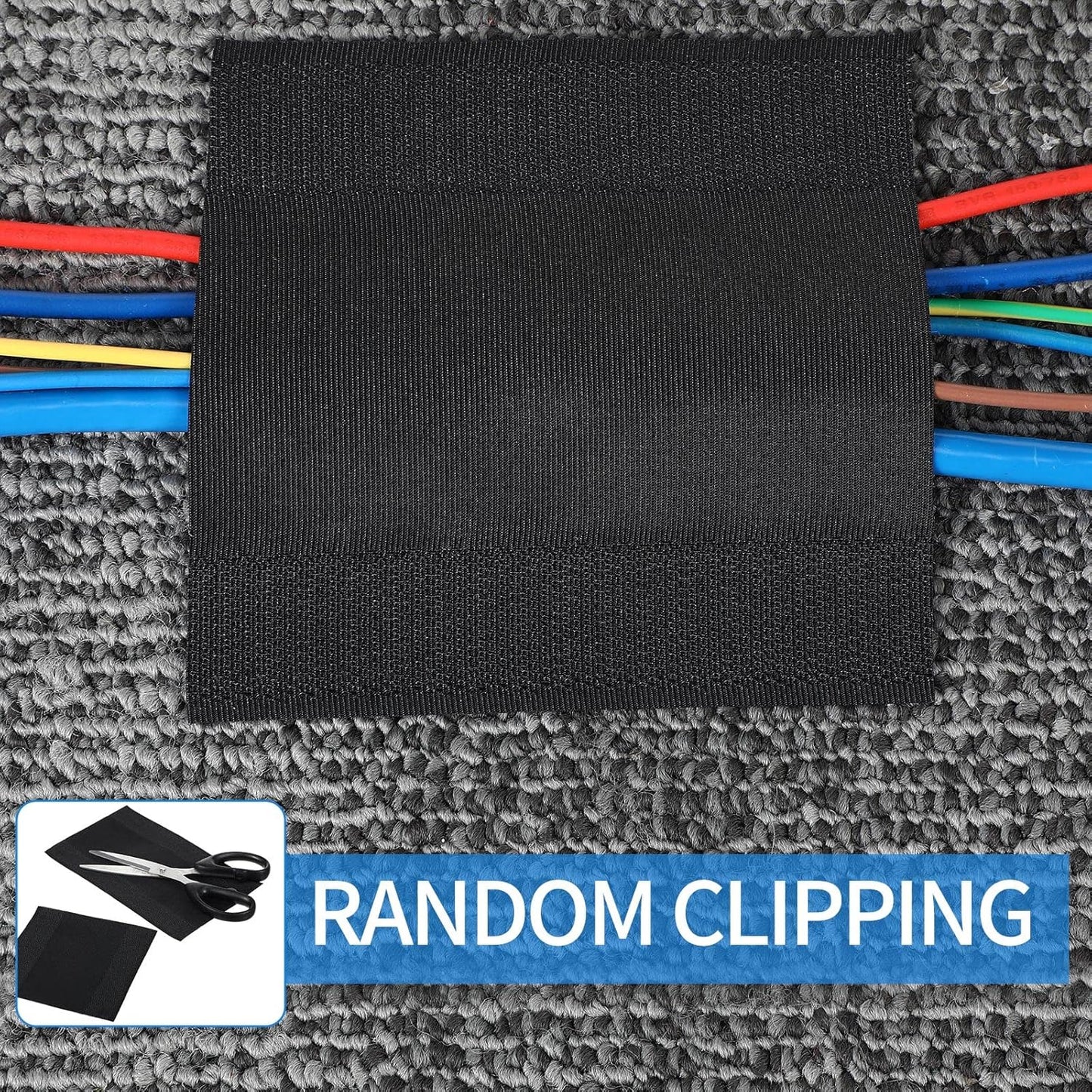 WILLBOND Carpet Cord Cover Cable Grip Floor Cover Cable Protector Management Only for Commercial Office Carpet(Black,39.37 ft)