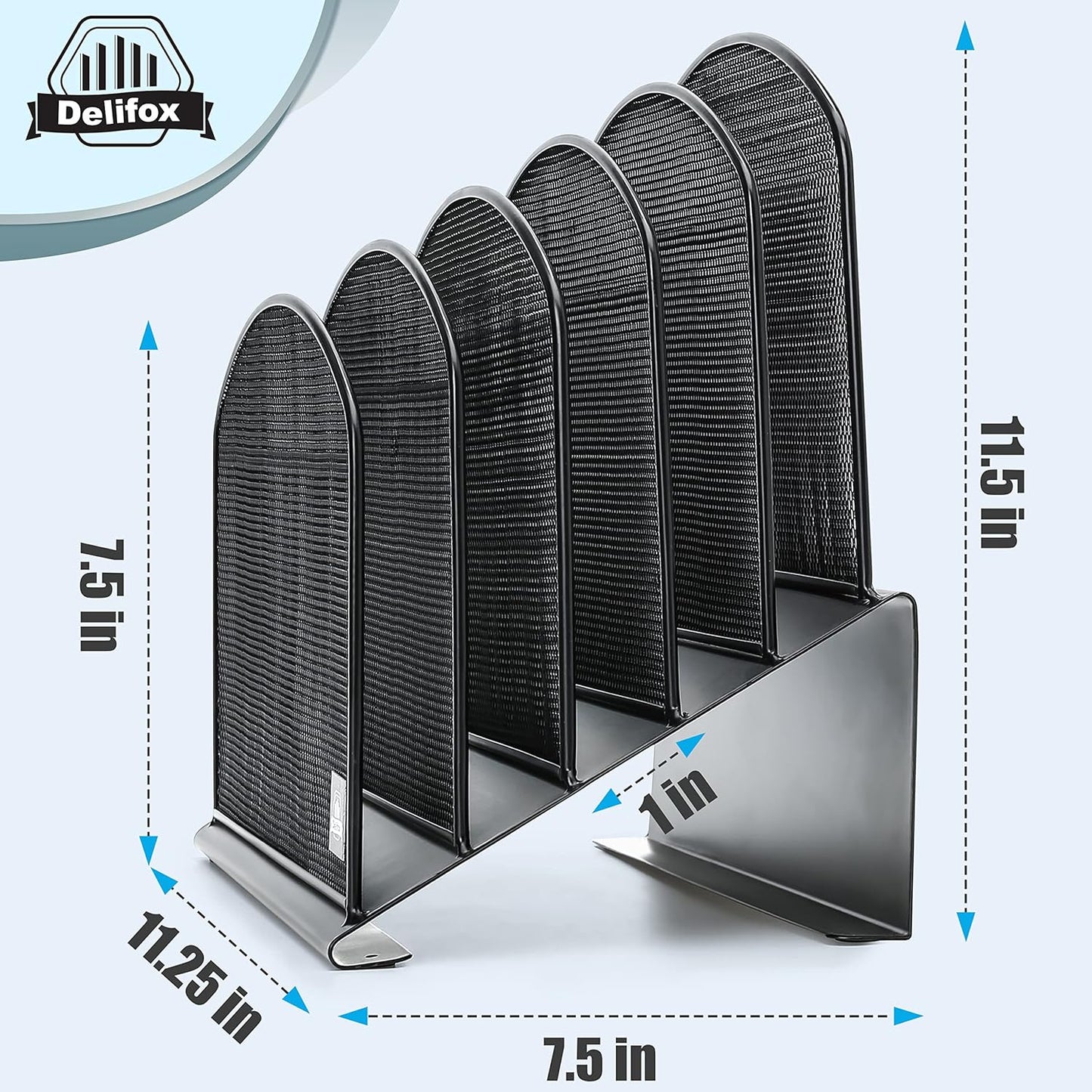 2 Pack Inclined Desk File Organizer, 5 Slot Desktop File Folder Holder Document Holder Sorter Organization and Accessories for Office School Classroom