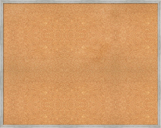 Amanti Art Natural Cork Board for Wall, 31x39 Vision Board with White Frame, X-Large Corkboard Office Decor for Home Organization, Cottage Corkboard Pinboard to Display Items for Home Organization in