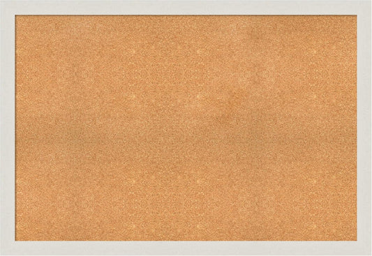 Amanti Art Natural Cork Board for Wall, 35x51 Vision Board with White Frame, Oversize Corkboard Office Decor for Home Organization, Country Rustic Corkboard Pinboard to Display Items for Home