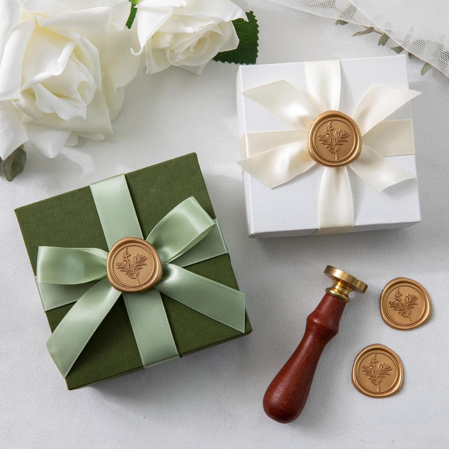 60 Pcs Gold Wax Seal Stickers, Stamp Seal Envelope Stickers - Perfect for Wedding Invitation, Gift Box Craft Wrapping, Christmas Cards Decor