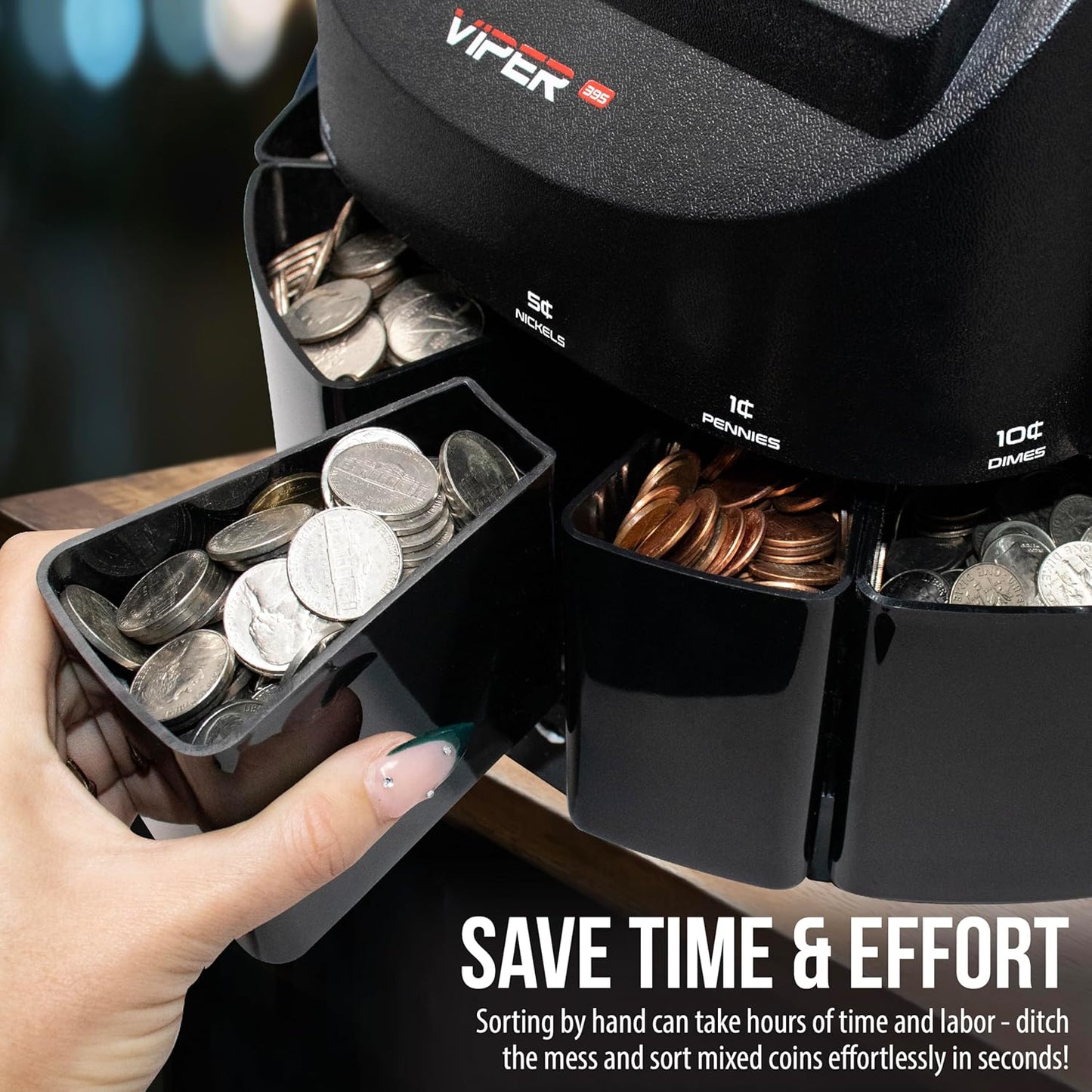 Safetech Viper V395 Coin Counter, Sorter, and Wrapper, Sorts All US Coins Including Half Dollars