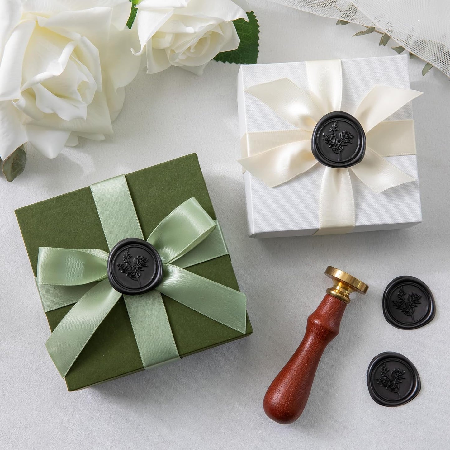 60 Pcs Black Wax Seal Stickers, Wedding Invitation Accessories Wax Stickers - Peferct for Wedding Accessories Sticker, Gift Box Craft Wrapping, Christmas Cards Envelope Seals