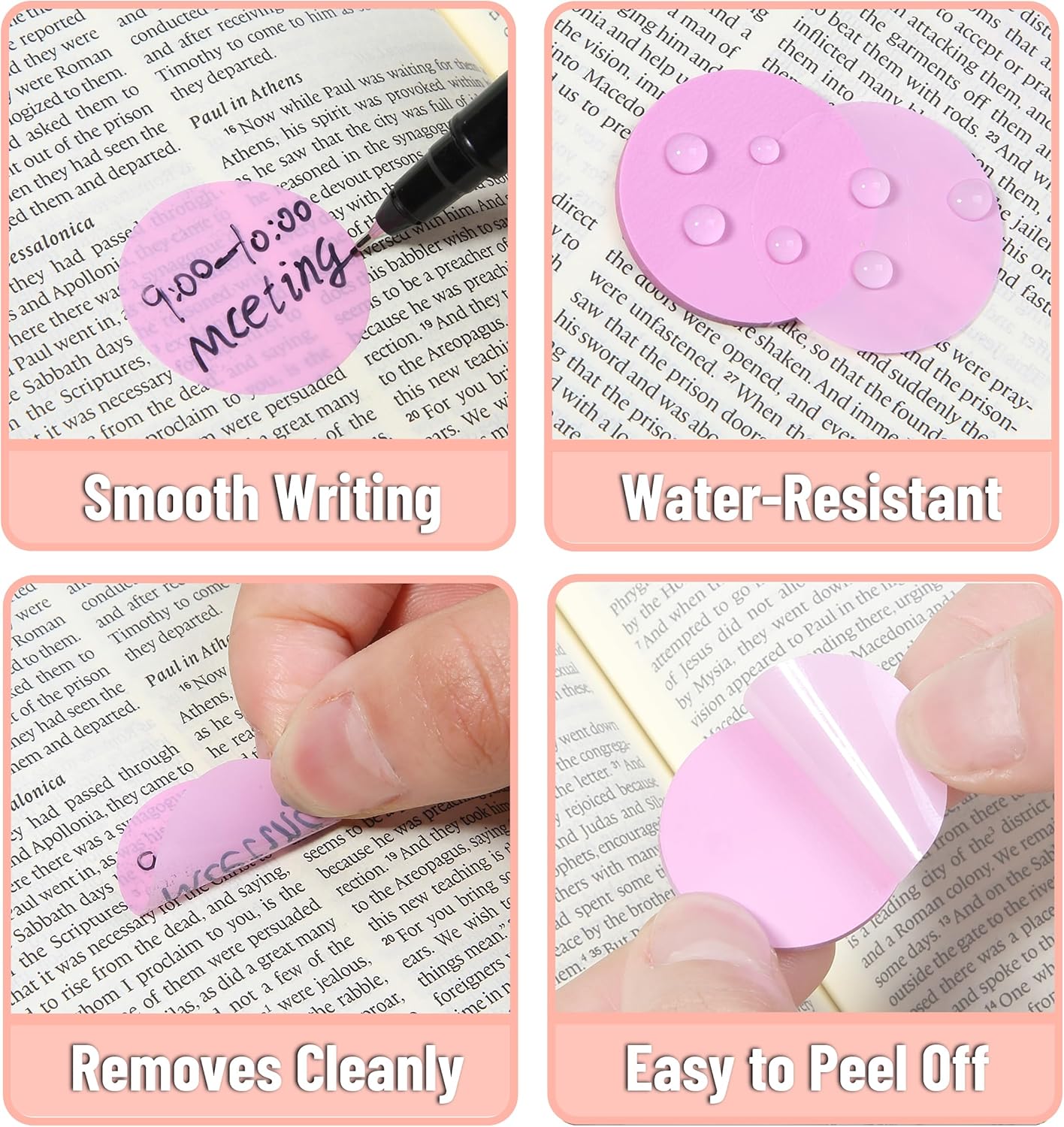 Mr. Pen- Transparent Sticky Note Set, 560Sheets, Colorful, Round Transparent Sticky Notes Set