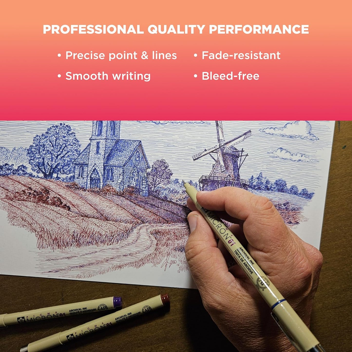 SAKURA Pigma Micron 01, Ass't Archival Colors 16 PK