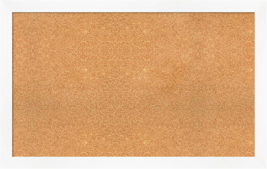 Amanti Art Natural Cork Board for Wall, 27x43 Vision Board with White Frame, Large Corkboard Office Decor for Home Organization, Modern Corkboard Pinboard to Display Items for Home Organization in
