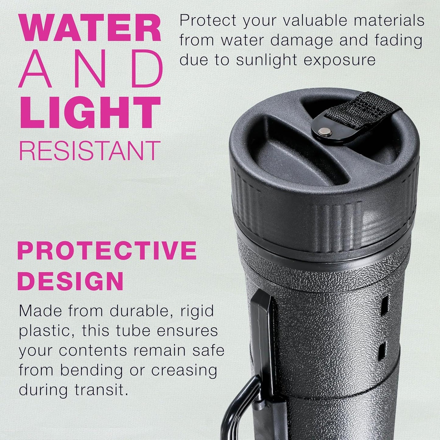 U.S. Art Supply Extra-Large Telescoping Drafting Tube - 7-1/4" Outside/6-5/8" Inside Diameter, Expands 42" to 62", Durable Protection with Shoulder Strap - Ideal for Posters, Blueprints, Art & More