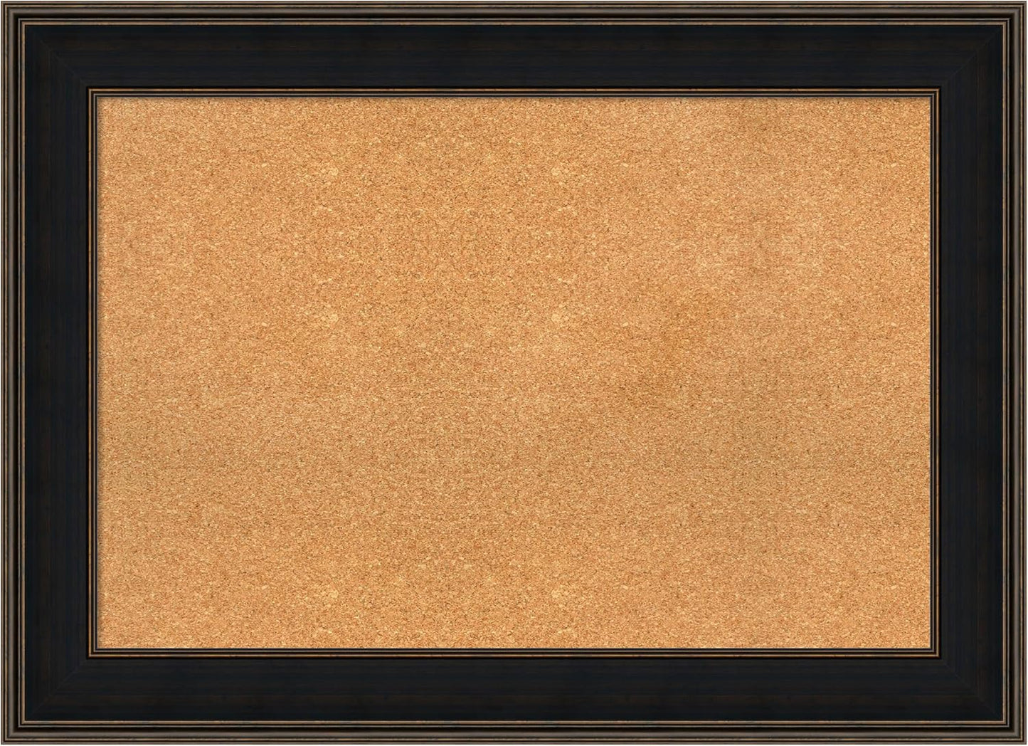 Amanti Art Natural Cork Board for Wall, 32x44 Vision Board with Brown Wood Frame, Large Corkboard Office Decor for Home Organization, Casual Corkboard Pinboard to display items for home organization