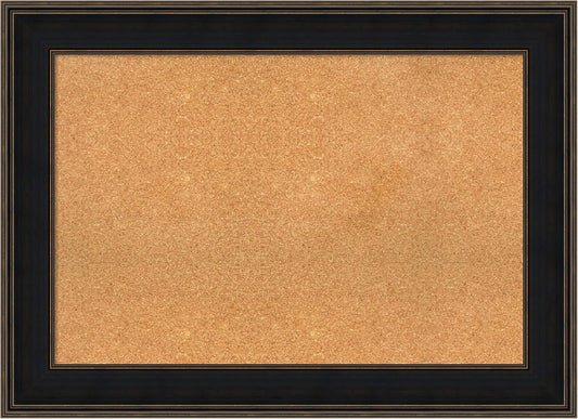 Amanti Art Natural Cork Board for Wall, 32x44 Vision Board with Brown Wood Frame, Large Corkboard Office Decor for Home Organization, Casual Corkboard Pinboard to display items for home organization