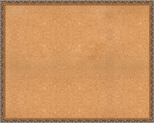 Amanti Art Natural Cork Board for Wall, 32x40 Vision Board with Bronze Frame, X-Large Corkboard Office Decor for Home Organization, Traditional Corkboard Pinboard to Display Items for Home