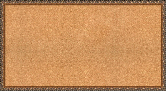 Amanti Art Natural Cork Board for Wall, 24x44 Vision Board with Bronze Frame, Oversize Corkboard Office Decor for Home Organization, Traditional Corkboard Pinboard to Display Items for Home