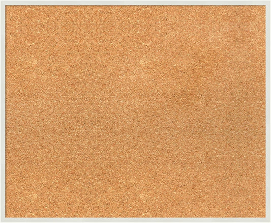 Amanti Art Natural Cork Board for Wall, 19x23 Vision Board with White Frame, Medium Corkboard Office Decor for Home Organization, Modern Corkboard Pinboard to Display Items for Home Organization in
