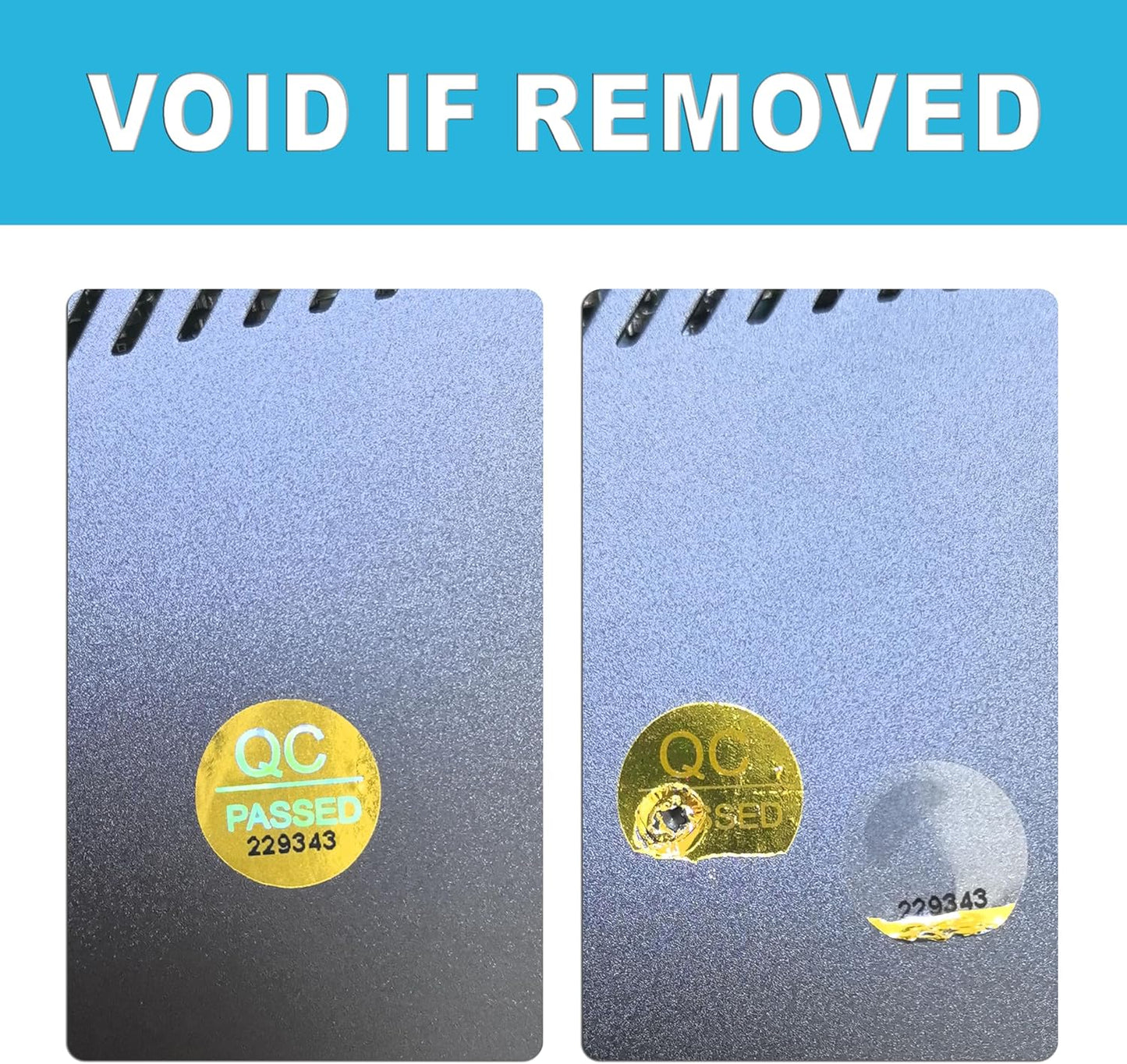 1100pcs 0.39 inch QC Passed Tamper Proof Stickers Silver High Security Tamper Evident Warranty Void Hologram Labels w/Unique Sequential Serial Numbering