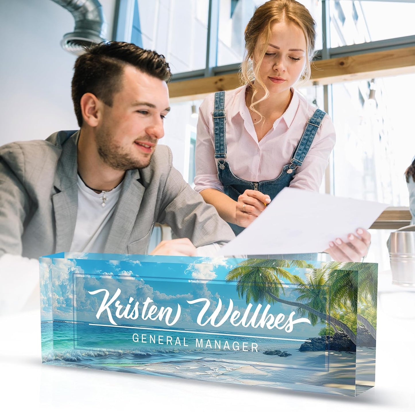 Custom Name Plate Personalized, Acrylic Desk Plate, Office Decor for Women and Men, Employee Appreciation Gifts for Boss, Manager, Teacher, Nurse