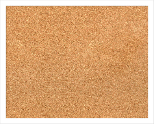 Amanti Art Natural Cork Board for Wall, 17x21 Vision Board with White Frame, Small Corkboard Office Decor for Home Organization, Modern Corkboard Pinboard to Display Items for Home Organization in