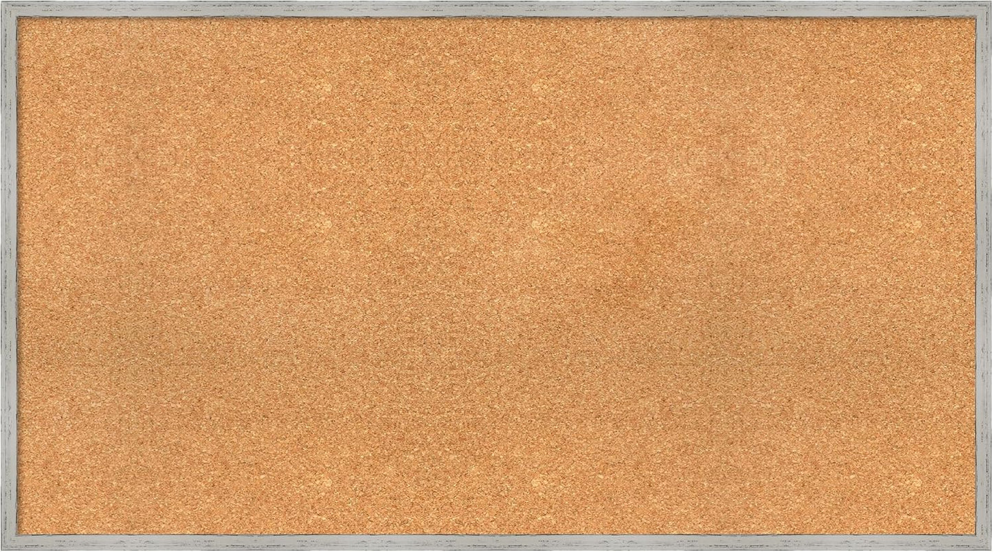 Amanti Art Natural Cork Board for Wall, 25x45 Vision Board with White Frame, Oversize Corkboard Office Decor for Home Organization, Cottage Corkboard Pinboard to Display Items for Home Organization