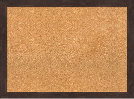 Amanti Art Natural Cork Board for Wall, 23x31 Vision Board with Brown Wood Frame, Medium Corkboard Office Decor for Home Organization, Rustic Farmhouse Corkboard Pinboard to display items for home