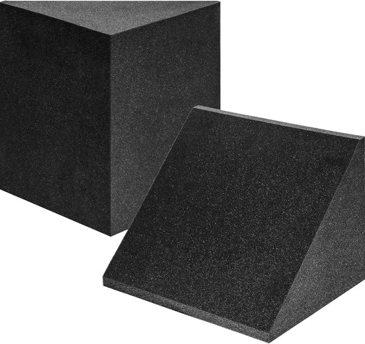 2 Pack Delta Bass Traps for Wall Corners, 16.5"x15.8"x12" Acoustic Foam for Sound Absorption, Super Chunk Bass Traps for Home Studio and Room Acoustic Treatment