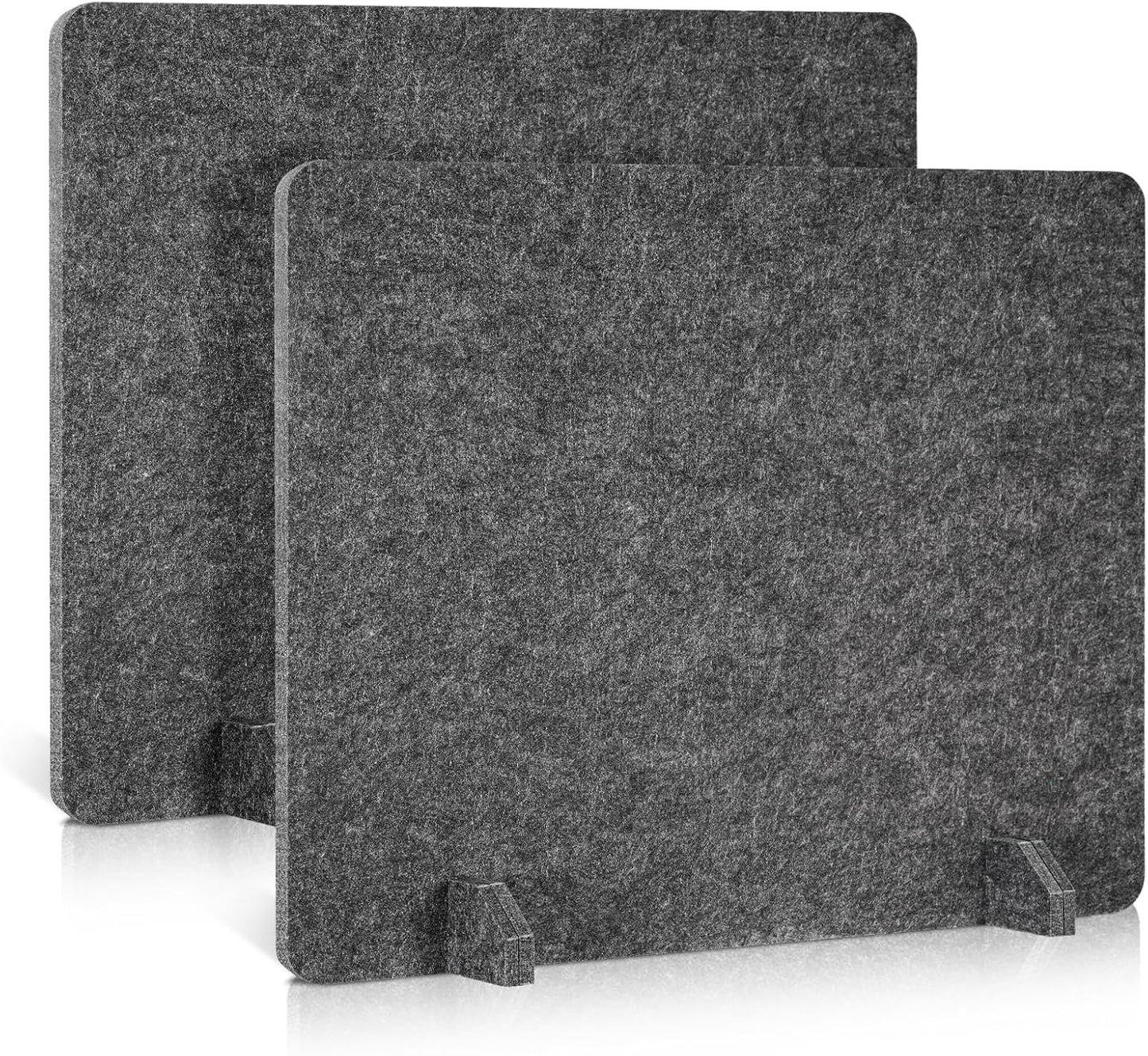2 Pack Acoustic Desk Dividers - 24" x 20" Freestanding Privacy Panels Set with Noise - Reducing Design Cubicle Sound Proof, Ideal for Office, Classroom, and Home (Dark Gray)