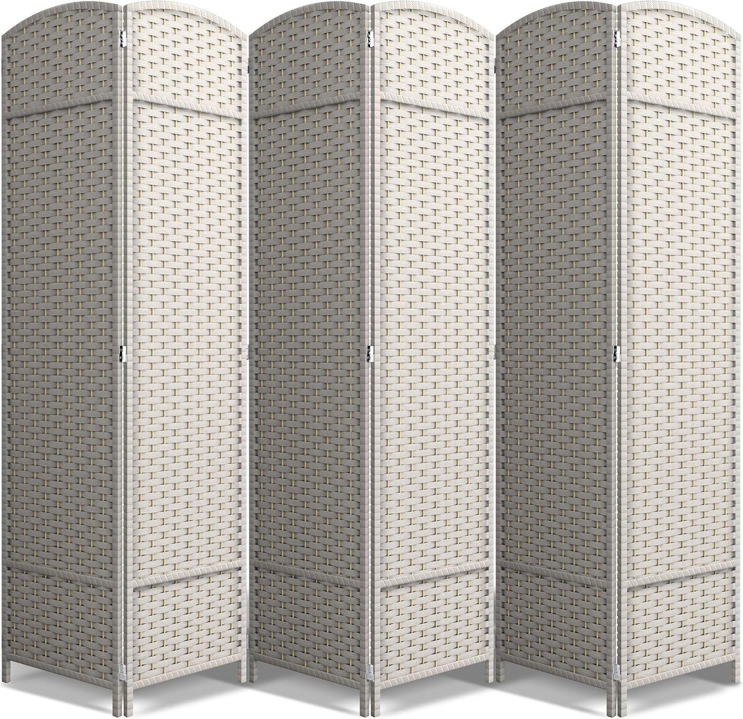 Sorbus 6 Panel Room Divider 6 ft. Tall - Privacy Screen, Extra Wide Double Hinged Panels, Mesh Hand-Woven Design, Partition Room Dividers and Folding Privacy Screens, Wall Divider for Room Separation
