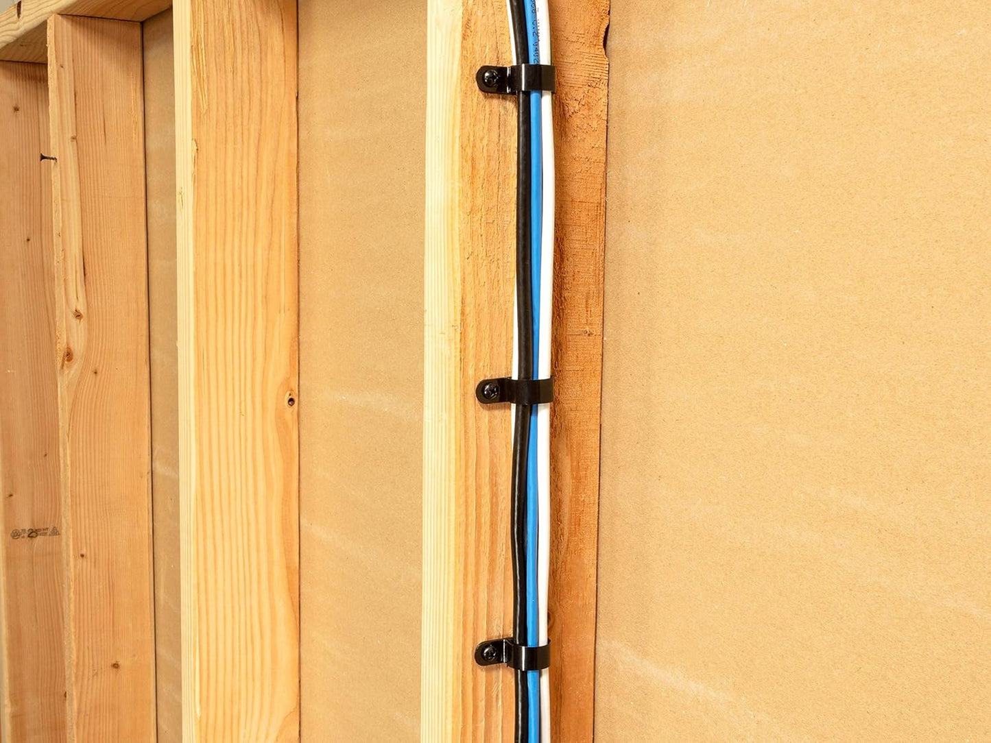 Secure 1/2 Inch Premium R Type UV Black Nylon Screw Mount Cable Clamp for Wire Management - 100 Pack