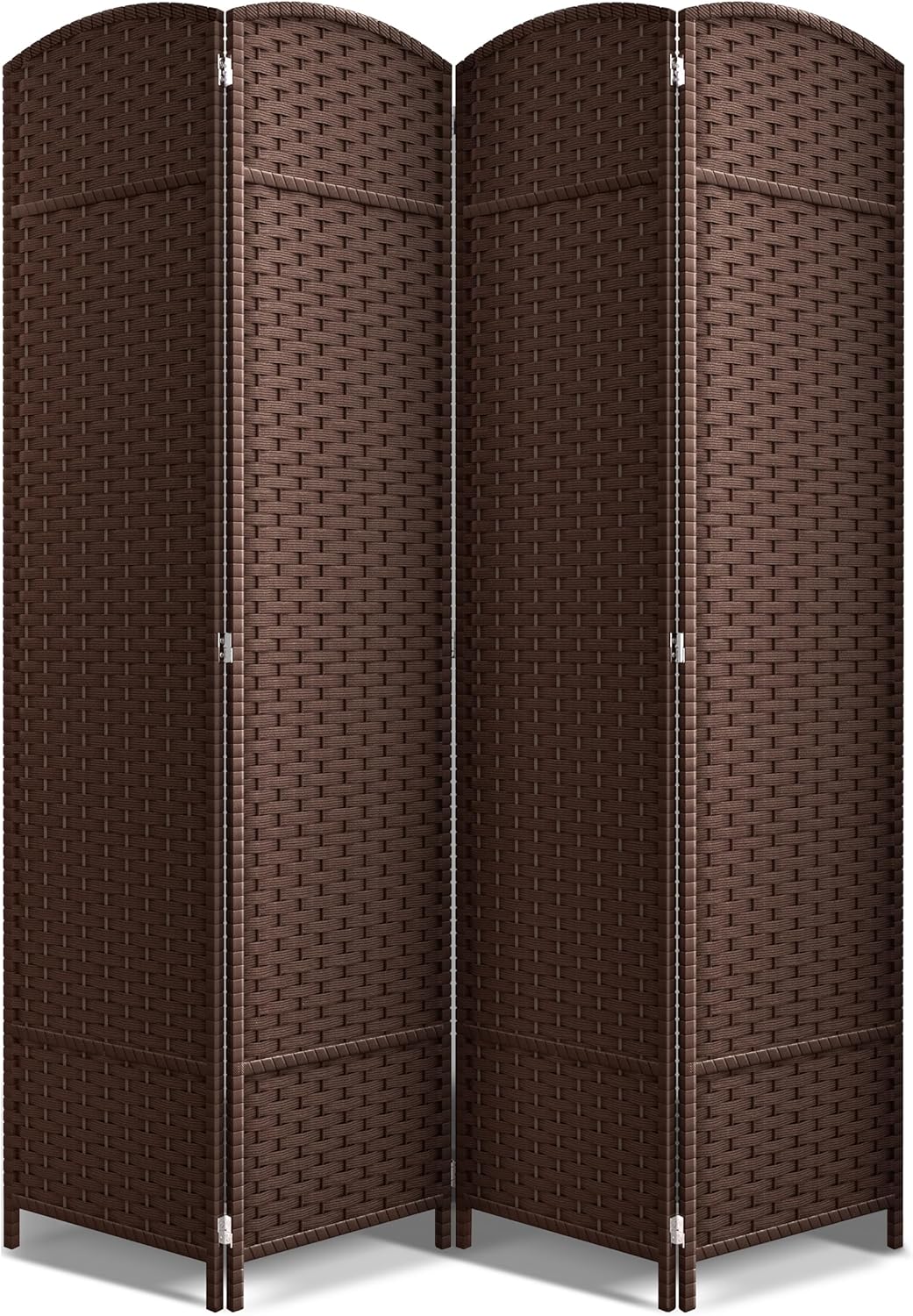 Sorbus 4 Panel Room Divider 6 ft. Tall - Privacy Screen, Extra Wide Double Hinged Panels, Mesh Hand-Woven Design, Partition Room Dividers and Folding Privacy Screens, Wall Divider for Room Separation